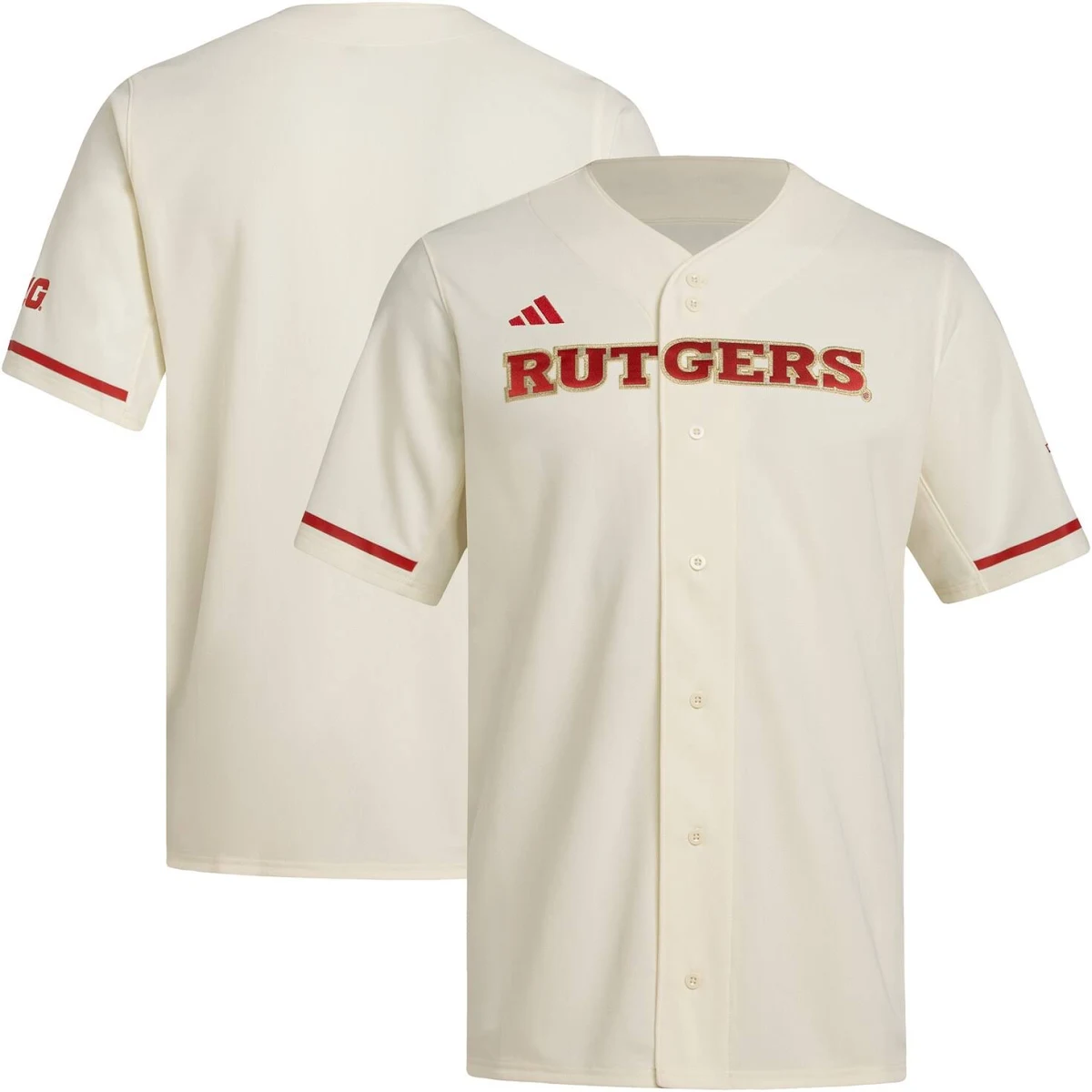[NJP] Rutgers Scarlet Knights Replica Baseball Jersey - Cream