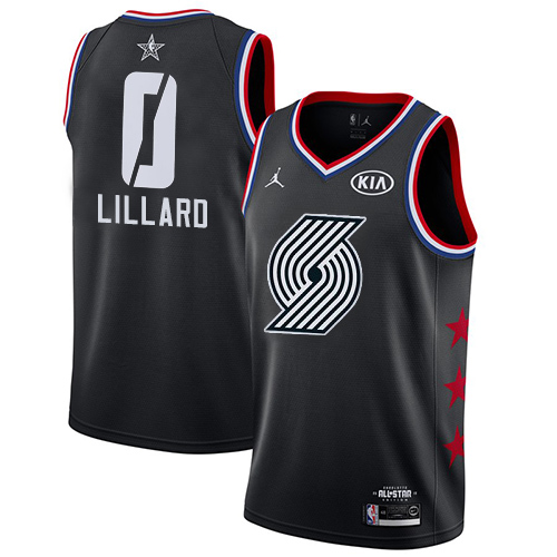 Superior POR #0 Damian Lillard 2019 Icon NBA Swingman Jersey Black -