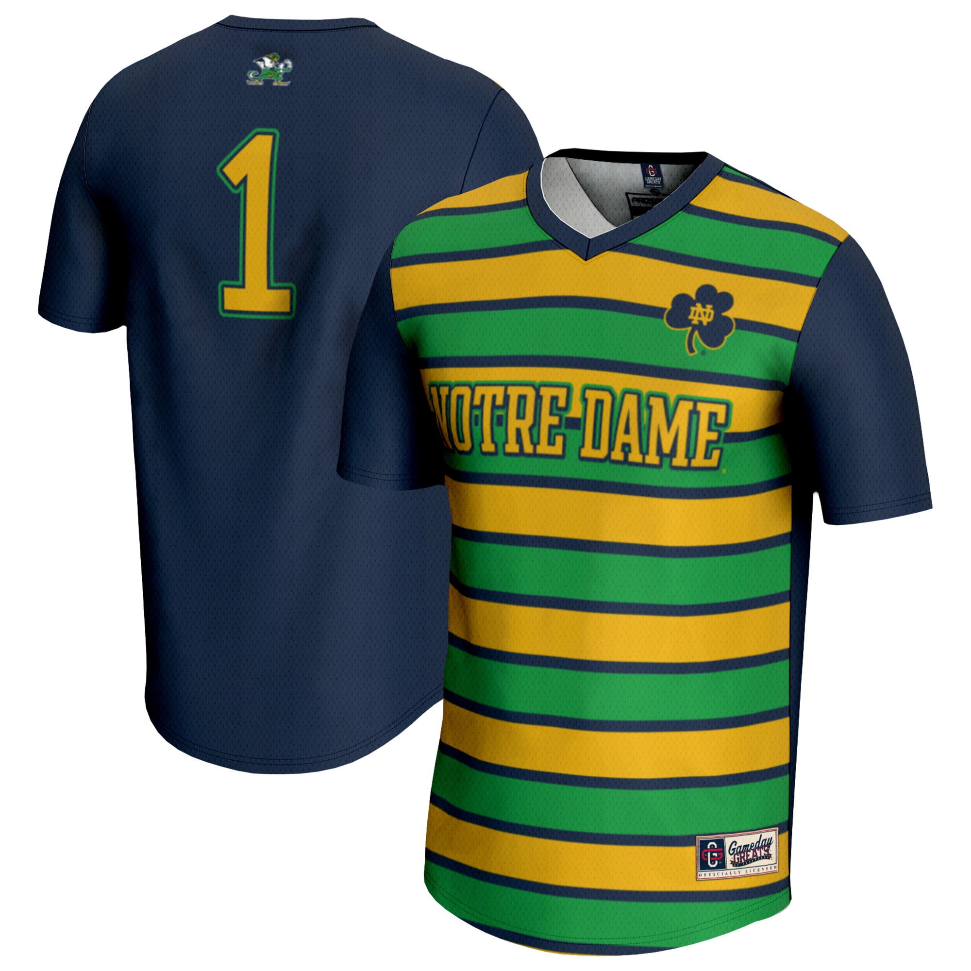[NJP] Notre Dame Fighting Irish GameDay Greats Unisex Lightweight Soccer Fashion Jersey - Navy