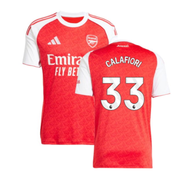 2025-20 Arsenal Authentic Home Soccer Jersey Calafiori 33 L M S