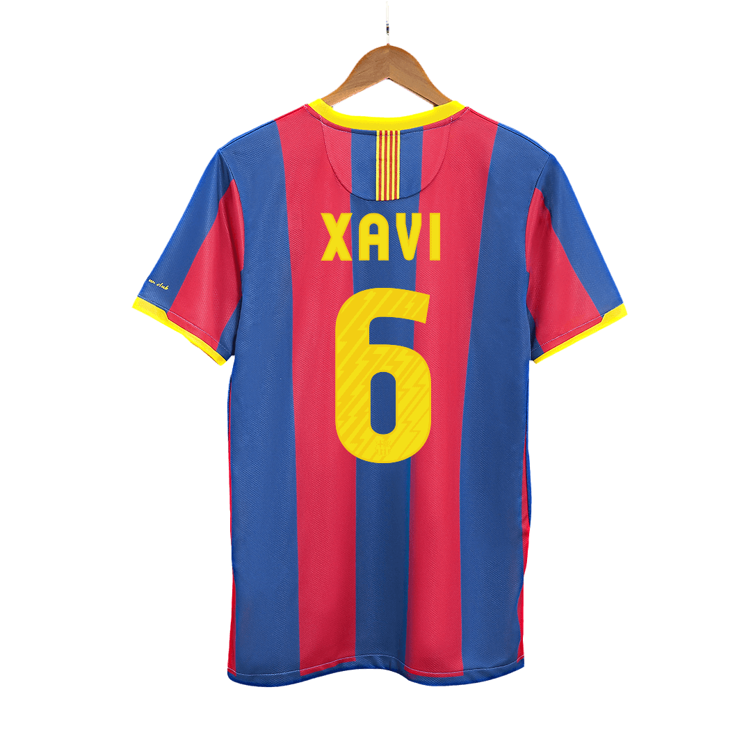 Retro XAVI #6 2010/11 Barcelona Home  Soccer Jersey Authentic Kit