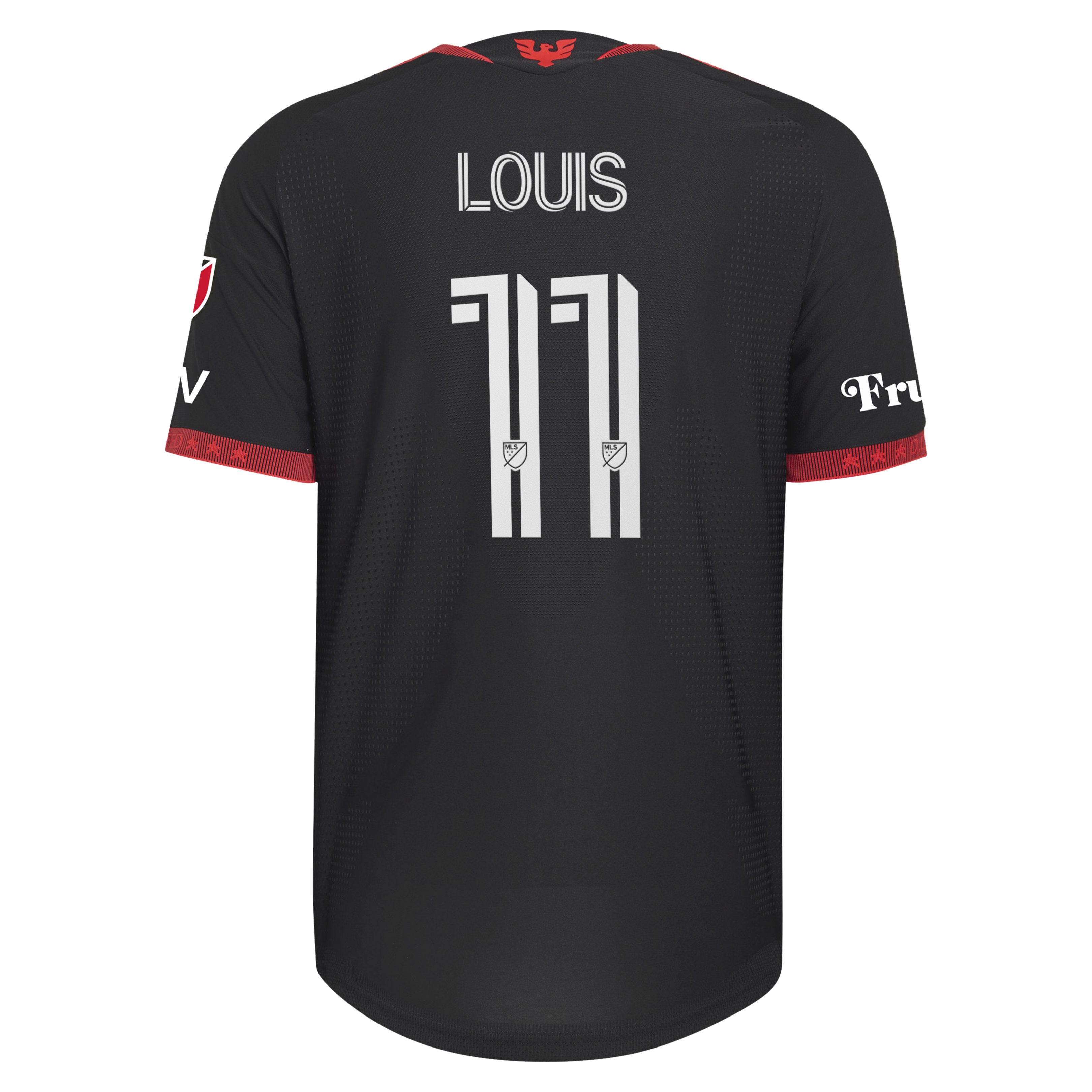 [SJH] Louis Munteanu D.C. United 2026 Black-and-Red Kit On-Field Authentic Patch Jersey - Black