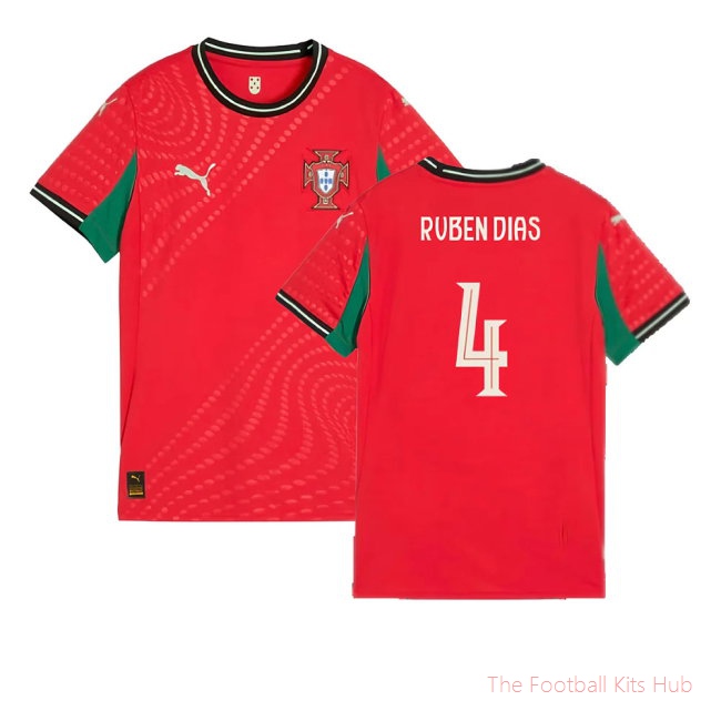 2025-2026 Portugal Womens Team Home Shirt (Ladies) (Ruben Dias 4)
