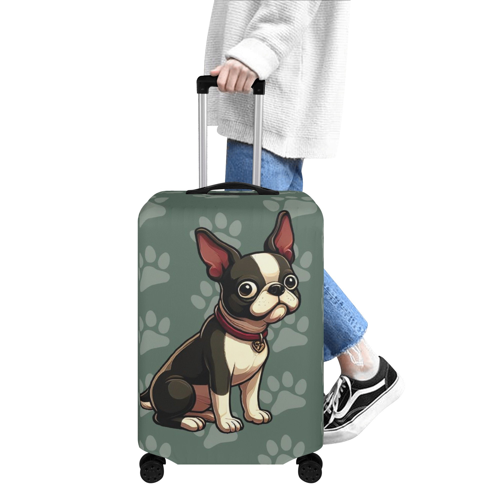 French Bulldog Riley Luggage Cover For Boston Terrier Lovers Durable Dog Item