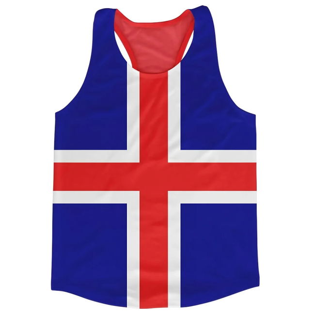 Iceland Flag Running Vest Oranje Quality Oranje Oranje Performance