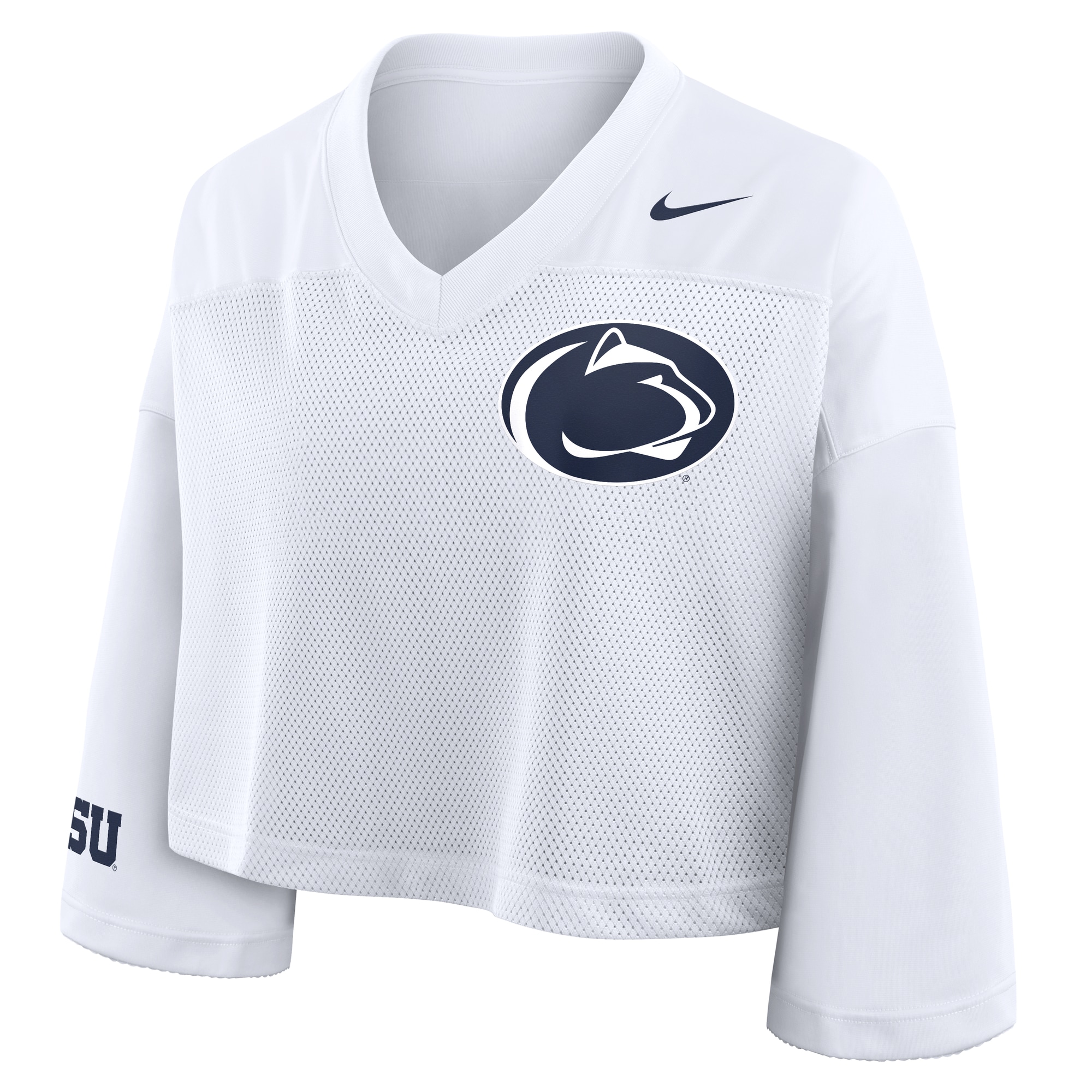 [NJP] Penn State Nittany Lions Women's Cropped Mesh Dri-FIT Fashion Jersey - White
