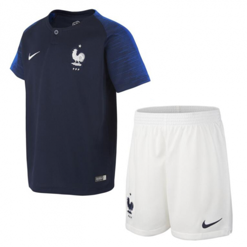 High Performance Kids France Home 2018 World Cup Soccer KitShirtShorts
