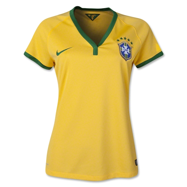 2014 Brazil Home Women's Jersey Shirt - Official Replica 4846