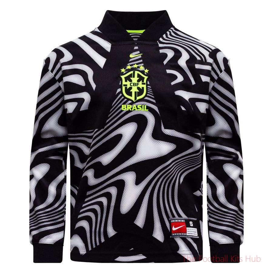 Brazil Goalkeeper Shirt Hollywood Goalkeepers - Black/White/Volt Kids