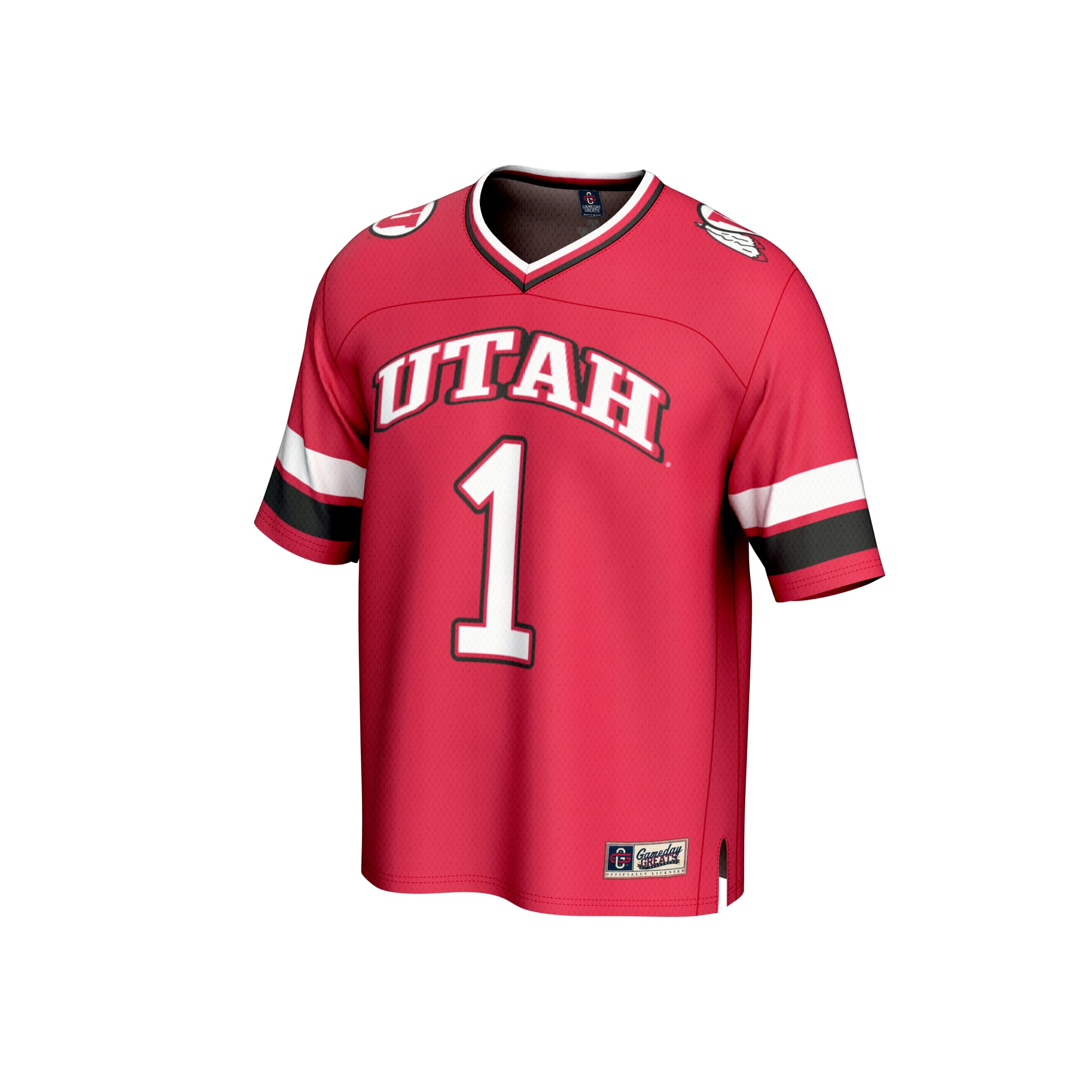 #1 Red Utah Utes Lightweight Collegiate Football Fashion Jersey