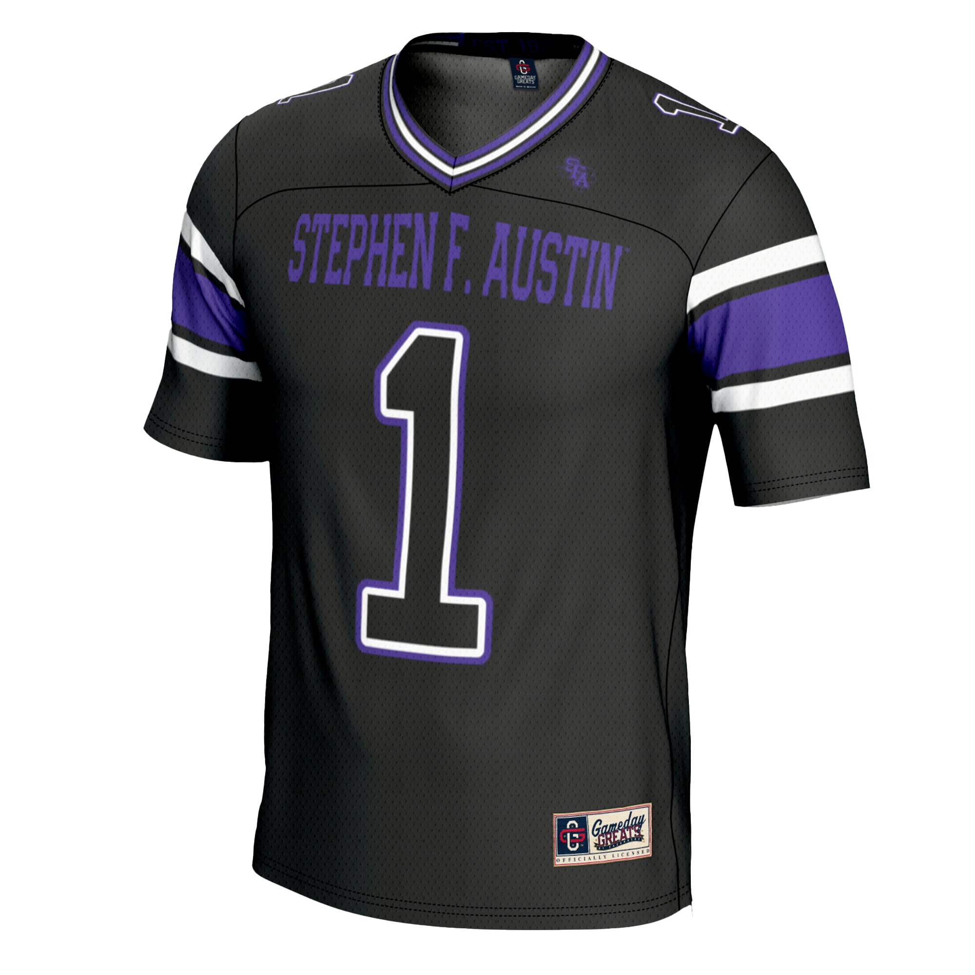 #1 Stephen F Austin Lumberjacks GameDay Greats Football Jersey - Black