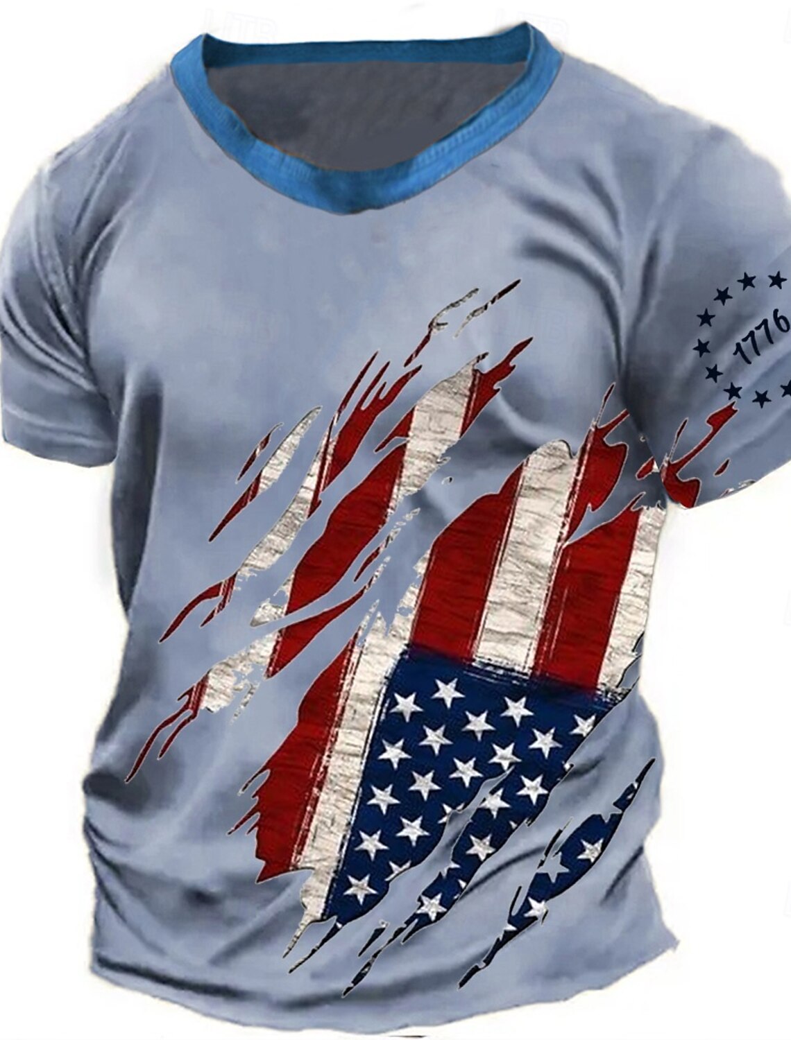 4th of July 2026 250th Memorial Day Patriotic Patriot 3D Print Veteran Crew Neck Short Sleeve T-Shirt Daily Street