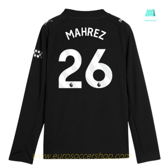2025-2026 Man City Long Sleeve Away Shirt (Kids) (Mahrez 26)