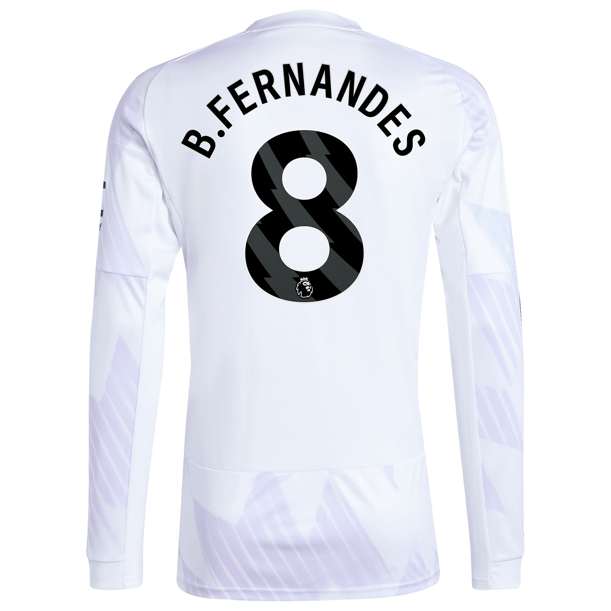 [SJH] Bruno Fernandes Manchester United 2025/26 Away Replica Long Sleeve Player Jersey - White