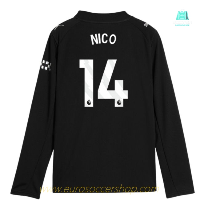 2025-2026 Man City Long Sleeve Away Shirt (Kids) (Nico 14)