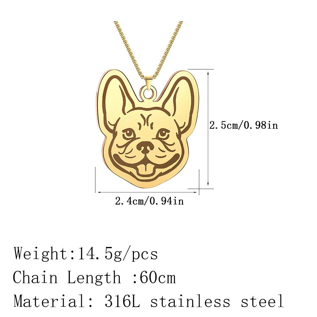 Bulldura French Bulldog Necklace Steel – Durable Dog Lover Pendant
