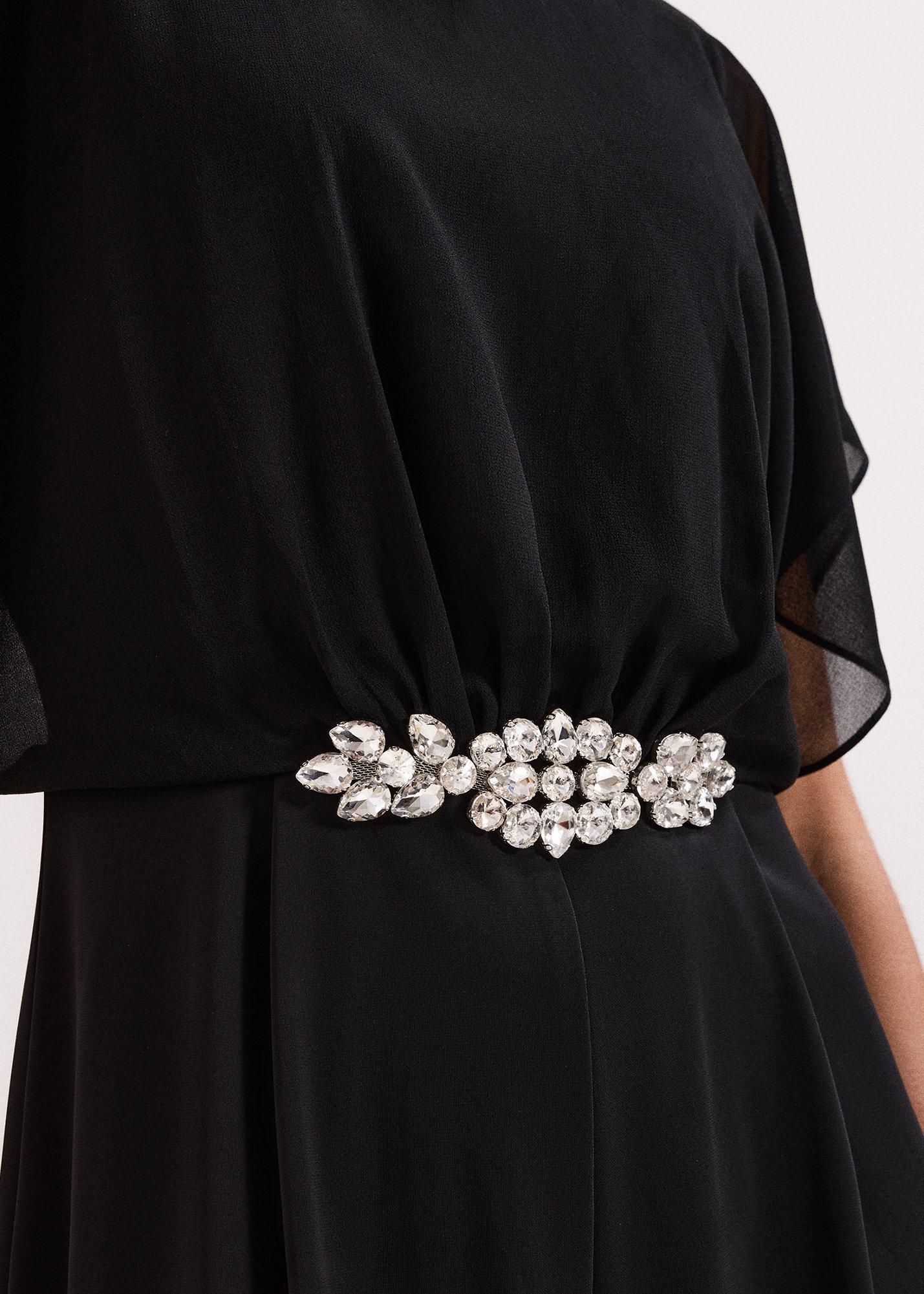 Velma Black Jewelled Belt Jumpsuit