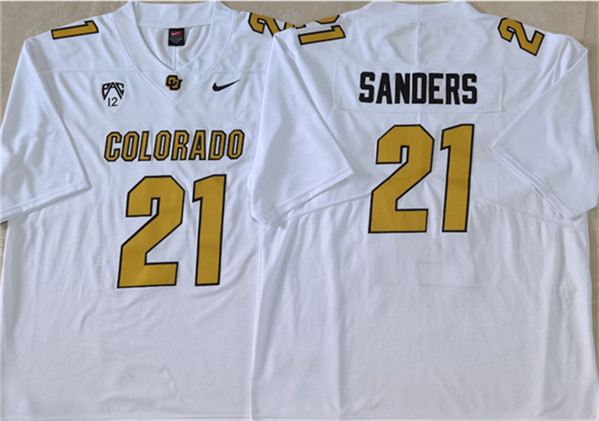Men's None White 2023 away jersey Shilo Sanders #21 game day Jersey