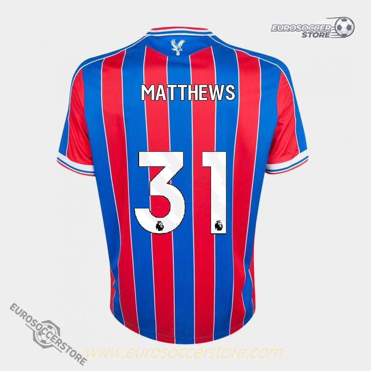 Crystal Palace 25-26 Season Home Jersey with MATTHEWS 31 Printing