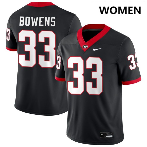 Women Georgia Bulldogs #33 Chauncey Bowens Black Nike Stitch Jersey