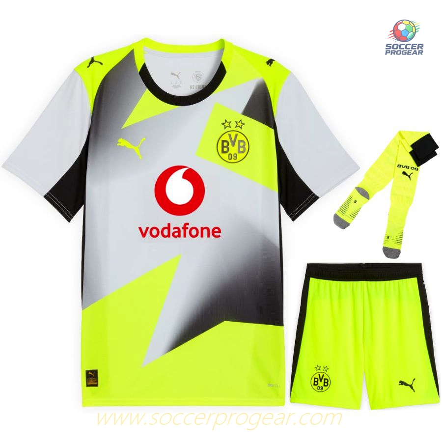 BVB Dortmund Away Children's Jersey Set Football Shirt 2025-2026 Season