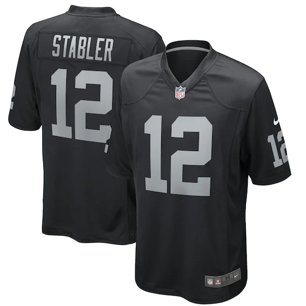 None Ken Stabler Game Jersey - Black | NFL Player Jersey | NFL Footbal
