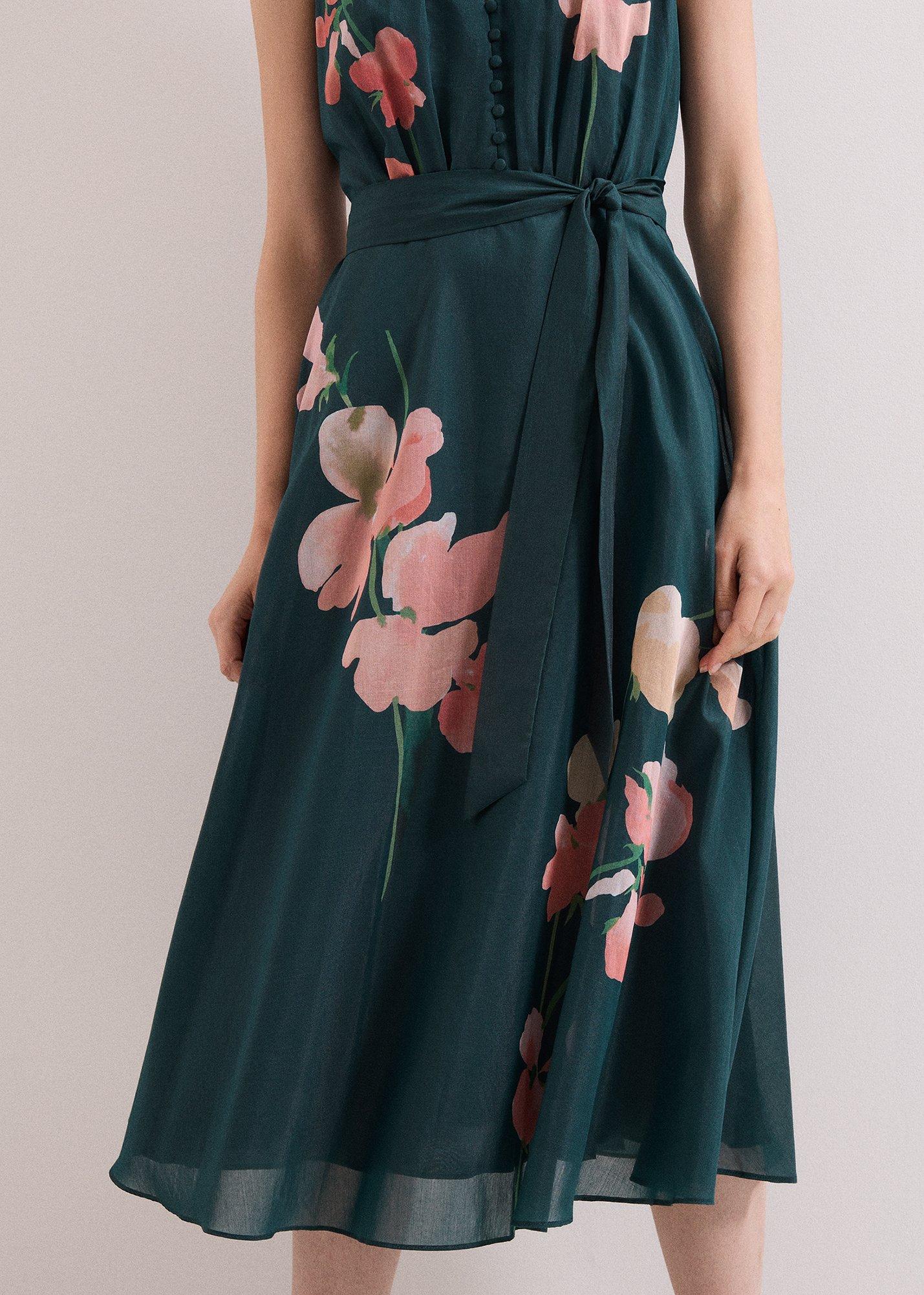 Petite Lucinda Button Floral Dress