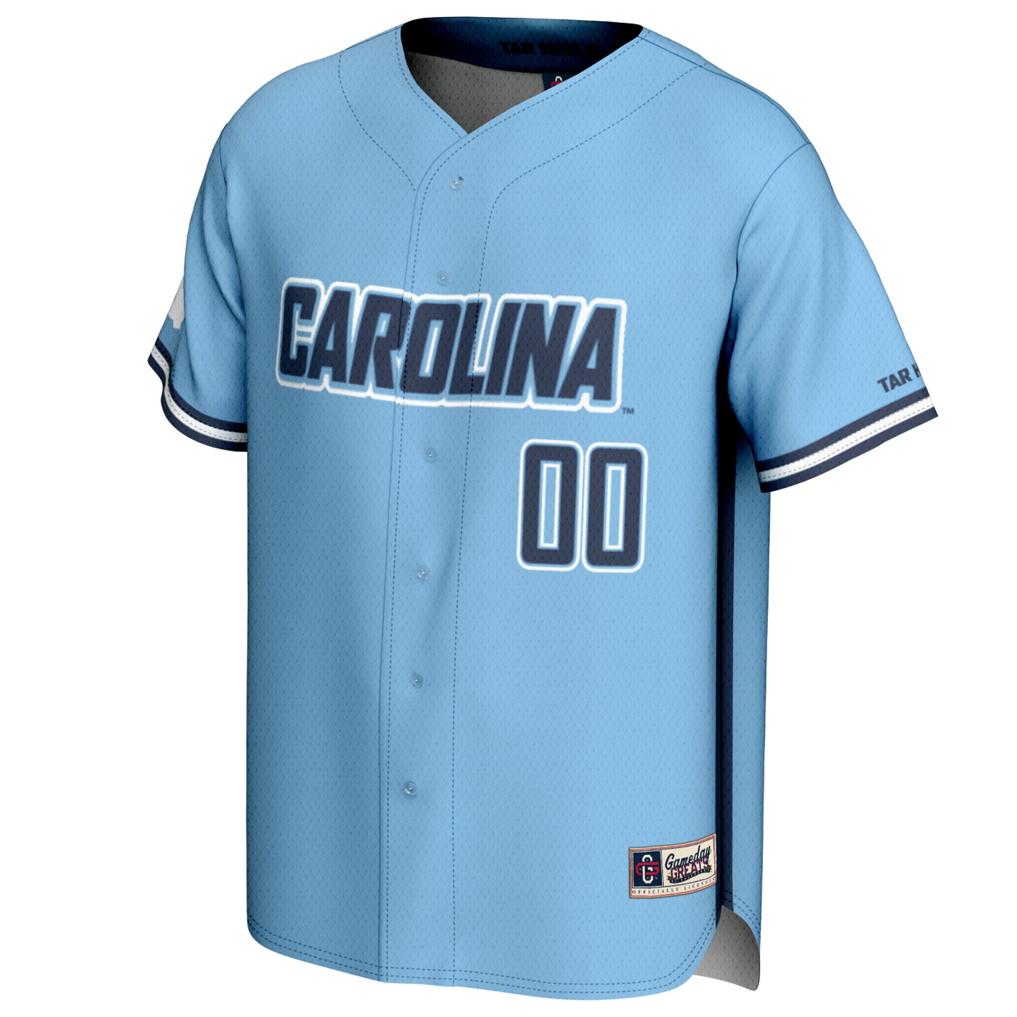 [DDG] North Carolina Tar Heels GameDay Greats Unisex NIL Pick-A-Player Baseball Lightweight Jersey - Carolina Blue