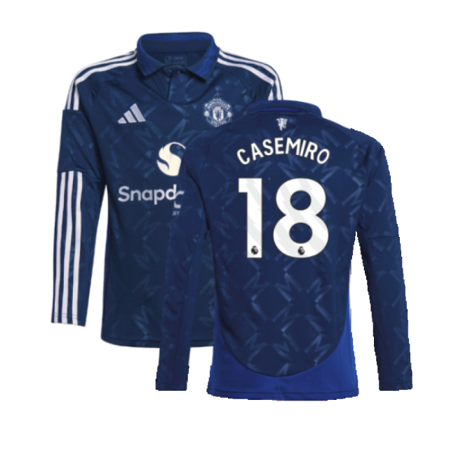 2024-2025 Man Utd Long Sleeve Away Kit (Kids) (Casemiro 18)