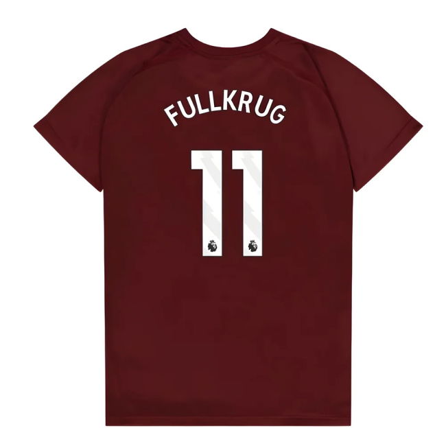 West Ham Home Football Shirt 2025-23 - Fullkrug 11 L M S Kids