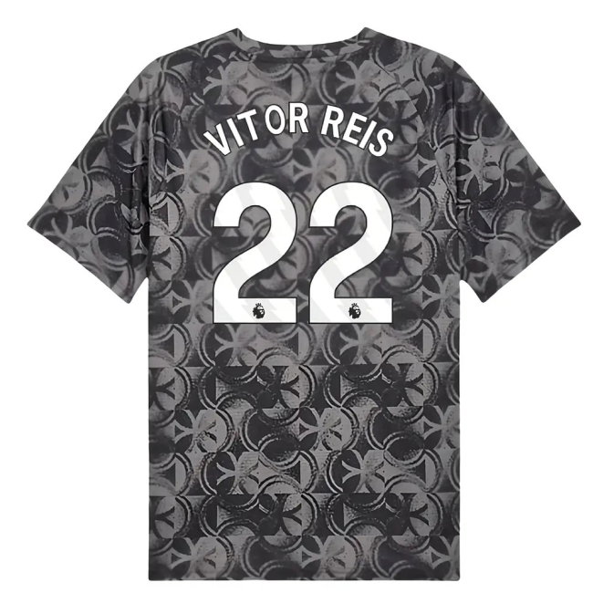 2025-2026 Man City Warm Up Jersey (Black) (Vitor Reis 22)