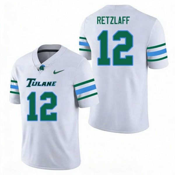 Tulane Green Wave #12 Jake Retzlaff Men Stitch Jerseys - White