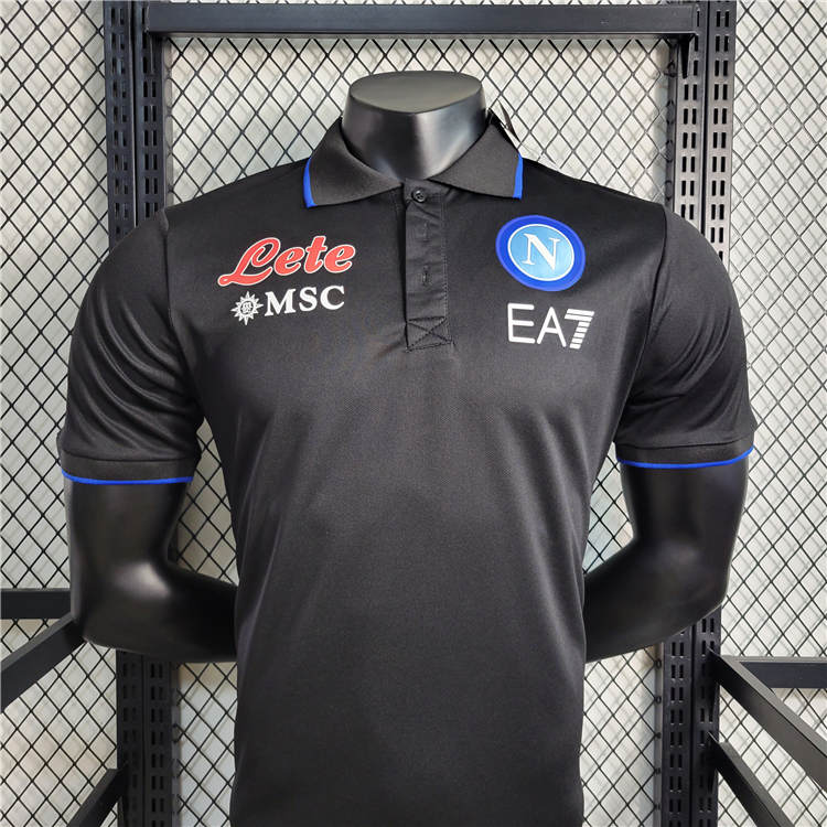 Match Quality NapoliNaples 2324 Black Polo Shirt Football Shirt
