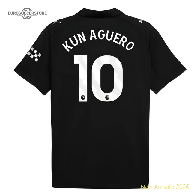 2025-2026 City Man Away Jersey (Kun Aguero 10) For Premier League Fans