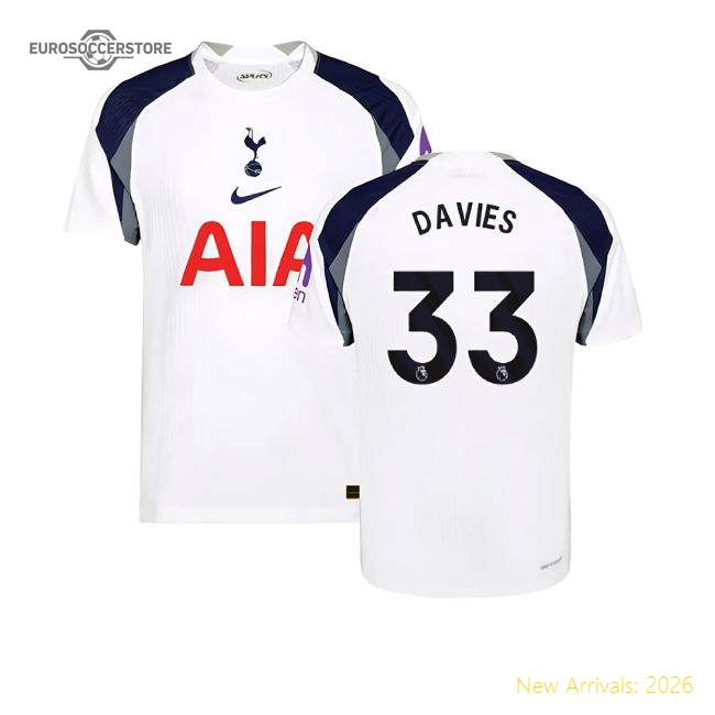 Premium 2025-2026 Tottenham Hotspur Authentic Home Shirt (davies 33