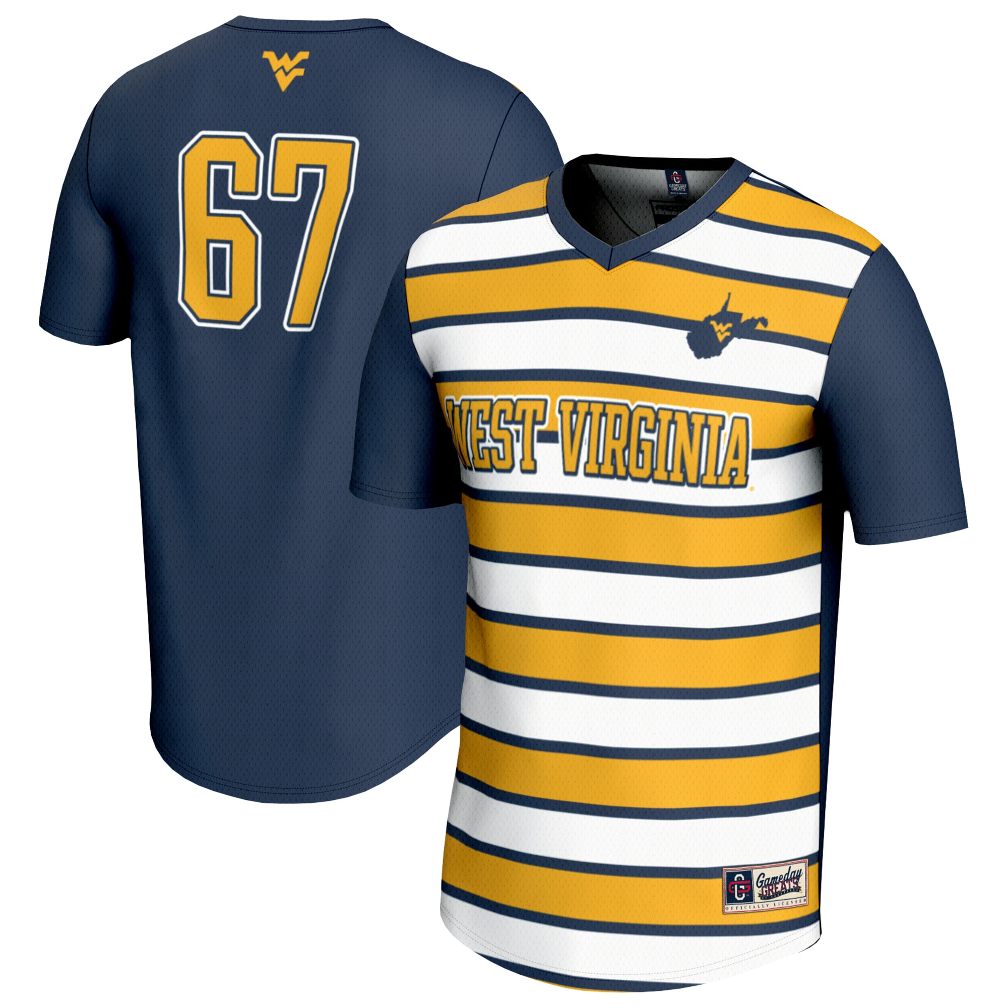 [LK] West Virginia Mountaineers GameDay Greats Youth Lightweight Soccer Fashion Jersey - Navy