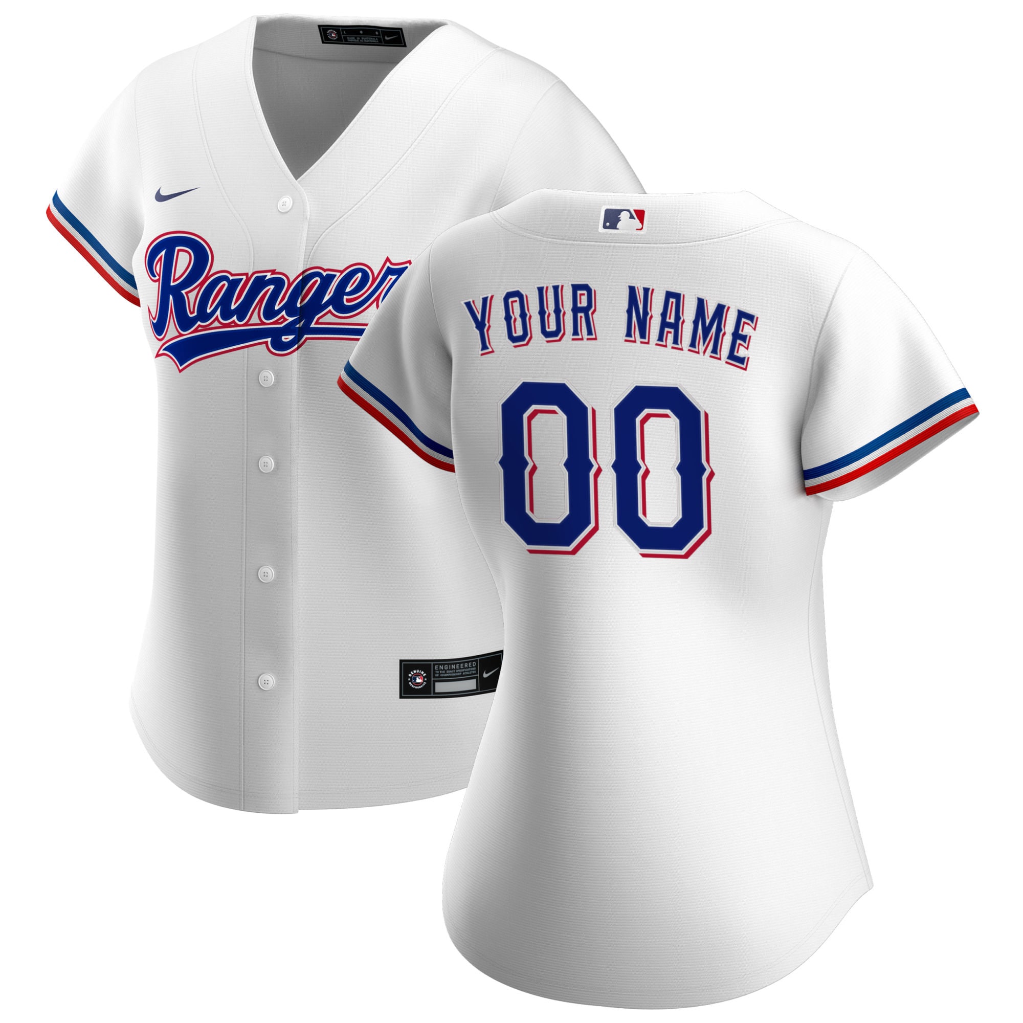 [LK] Texas Rangers Women's Home Replica Custom Jersey - White