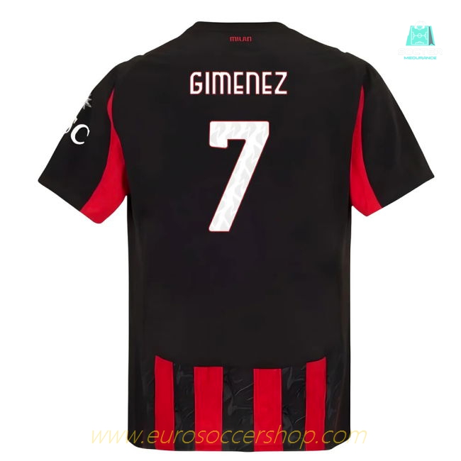 2025-2026 AC Milan Authentic Home Shirt (Gimenez 7)