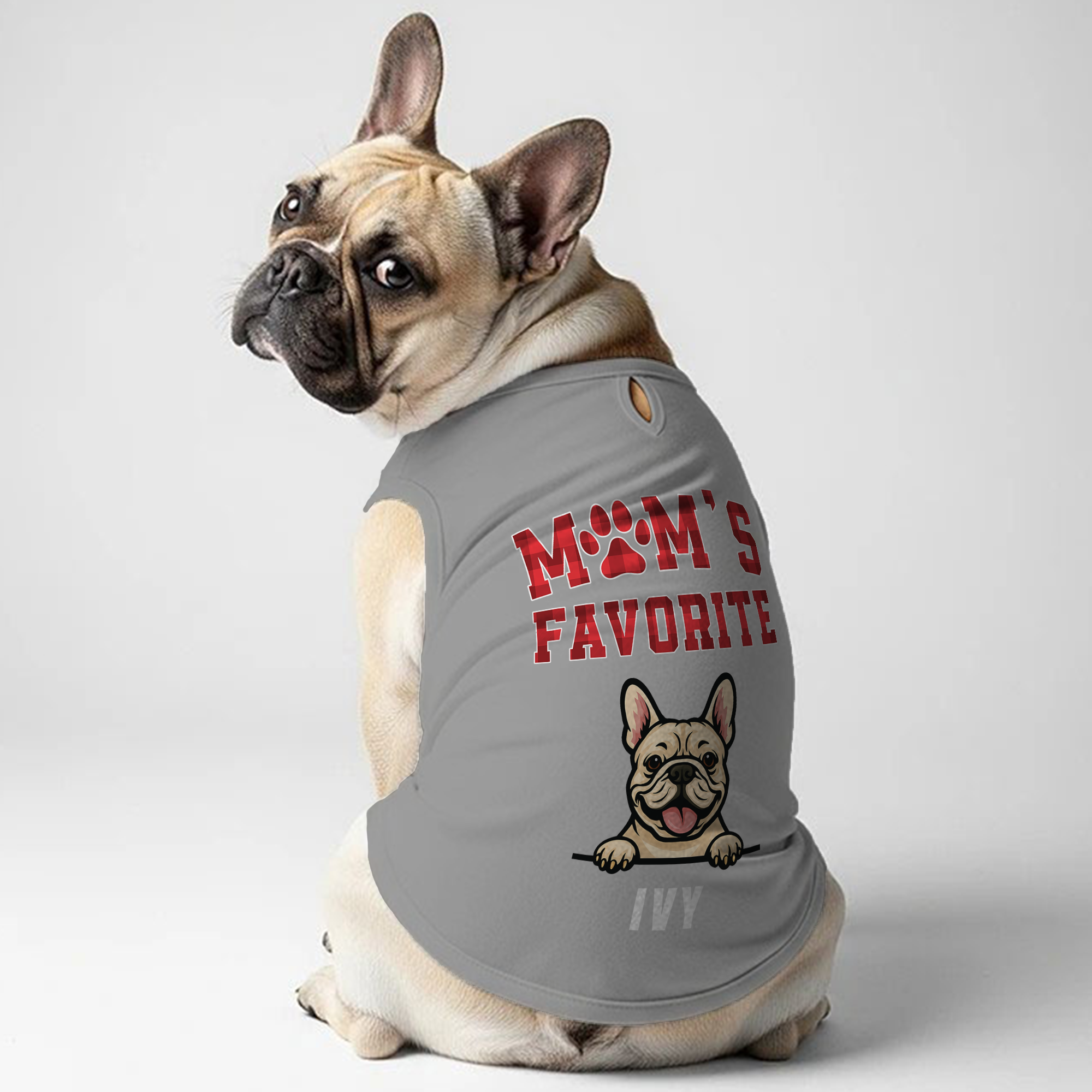 Mom's Favorite - Personalized Frenchie Shirt | Custom Dog T-Shirt for French Bulldogs