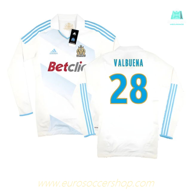 Marseille 2011-12 Player Spec Long Sleeve Home Shirt ((Excellent) L) (Valbuena 28)