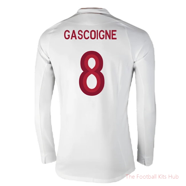 England 2012-13 Long Sleeve Home Shirt (L) (Fair) (Gascoigne 8)