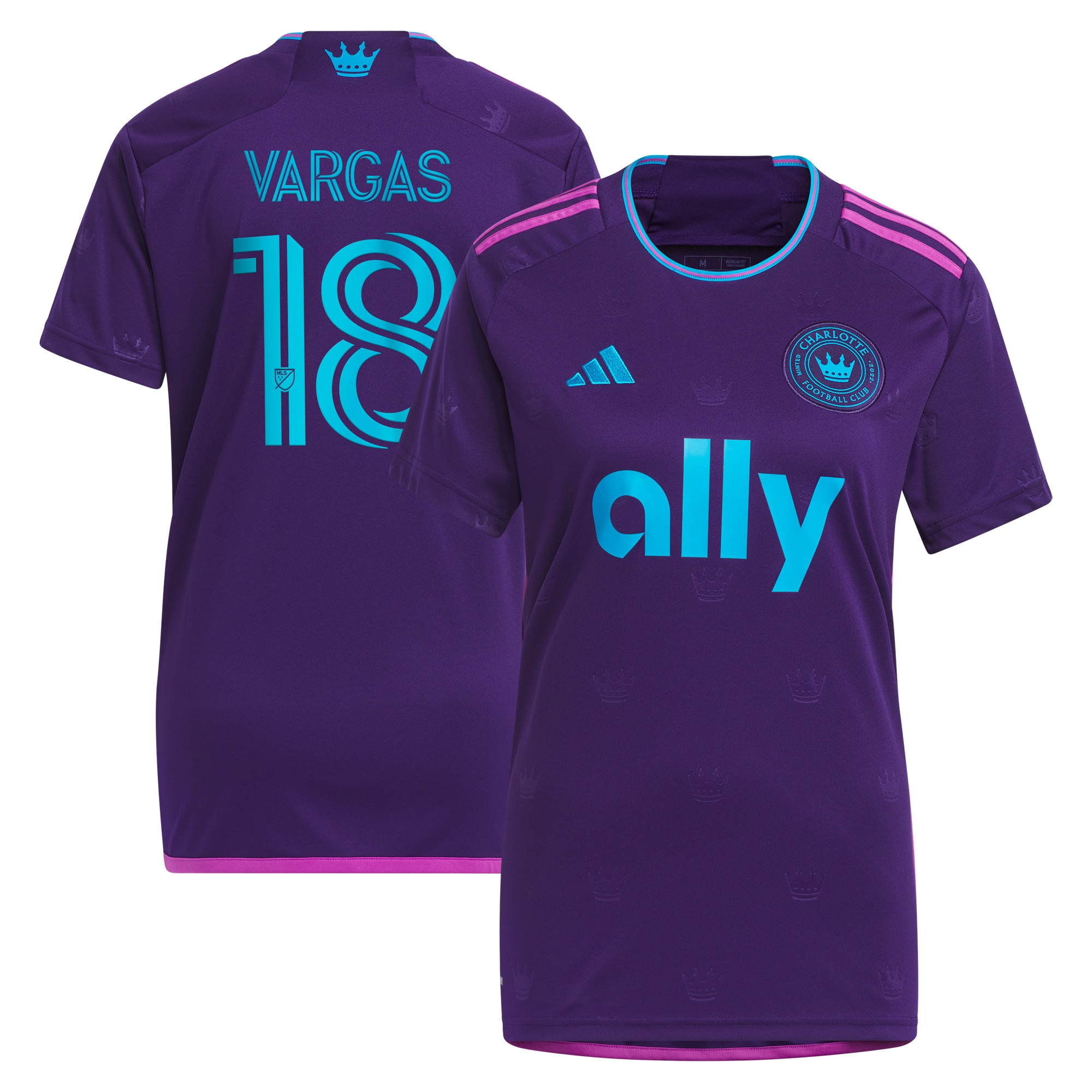 [SJH] Youth Kerwin Vargas Charlotte FC Women's 2023 Crown Jewel Kit Replica Player Jersey - Purple