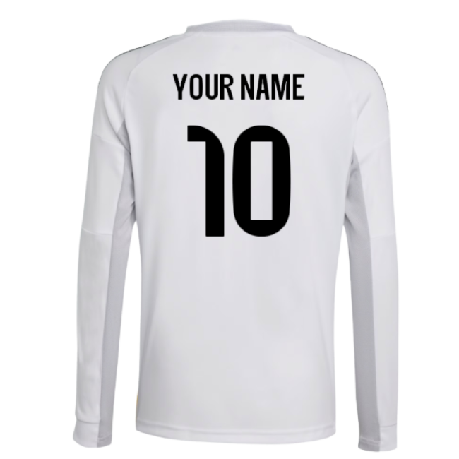 Premium 2025-2026 Real Madrid Long Sleeve Home Kit (kids) (your Name)