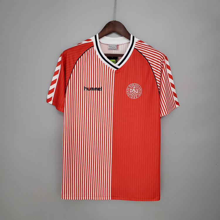 Quick Dry Denmark Retro Soccer Shirt 1986 Red Soccer Jersey