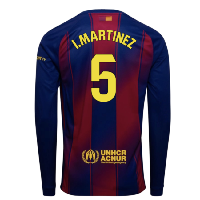 2025-2026 Barcelona Home Long Sleeve Shirt (I.Martinez 5) - Stadium...