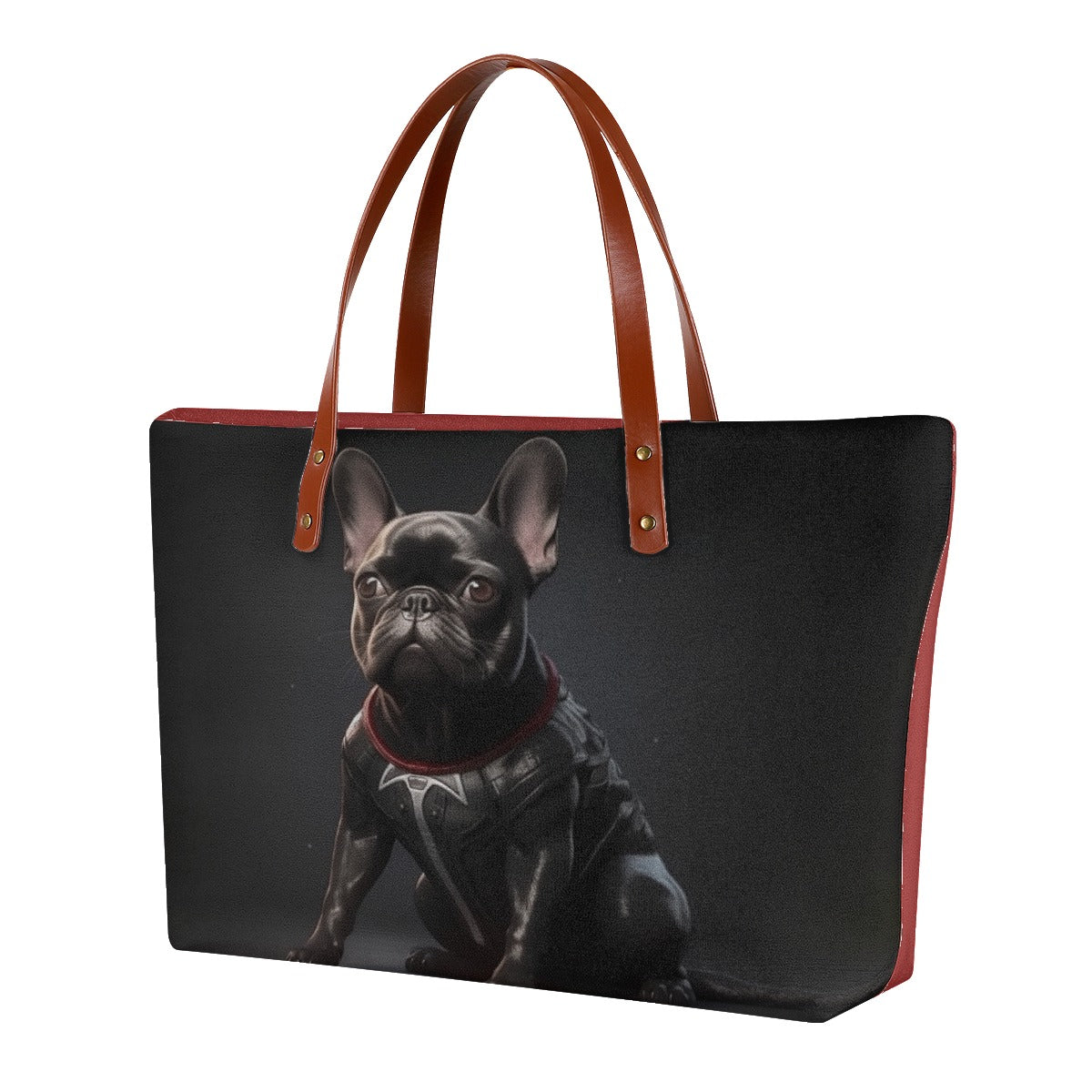 Minimal-Aesthetic Women's Frenchie Tote Bag - Elegant Canine Accessor...
