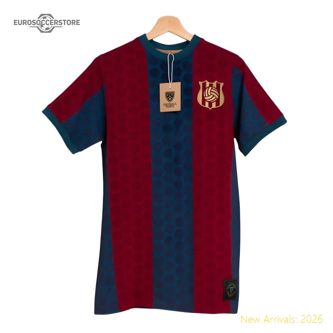 High-Quality Catalonia Home Ball Shapes Retro Football Shirt