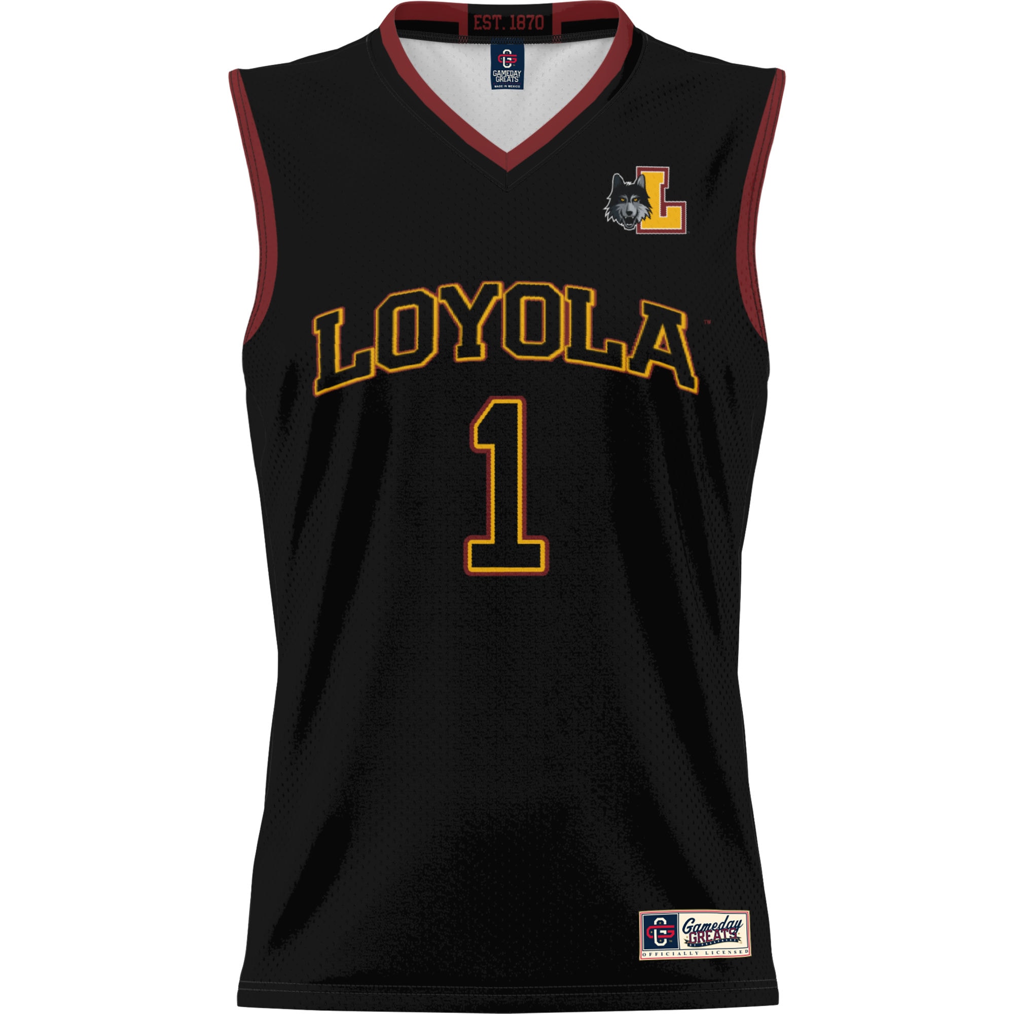 [NJP] Loyola Chicago Ramblers GameDay Greats Youth Lightweight Basketball Jersey - Black