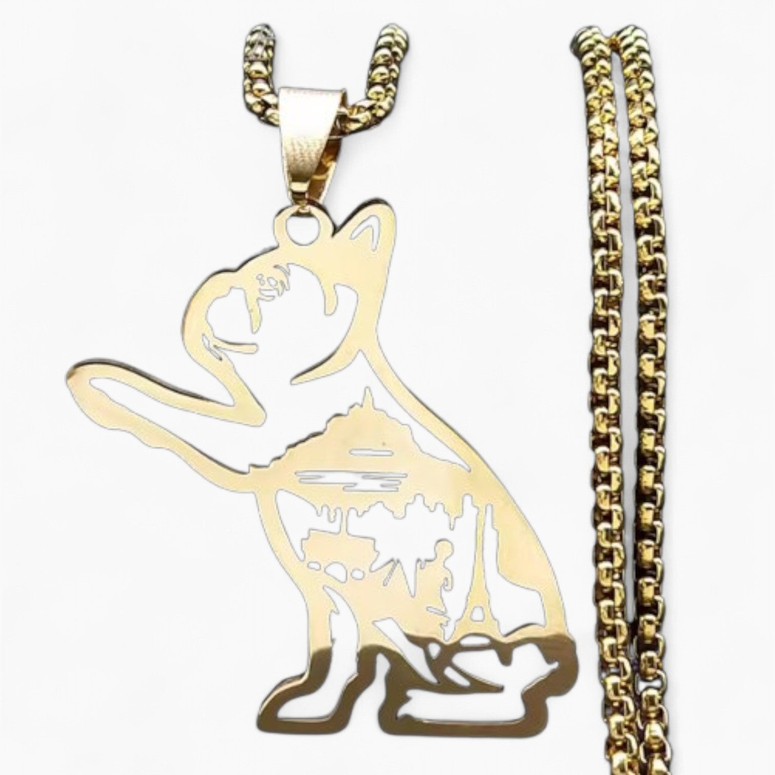 Barklux French Bulldog Necklace Gold – Stylish Dog Charm