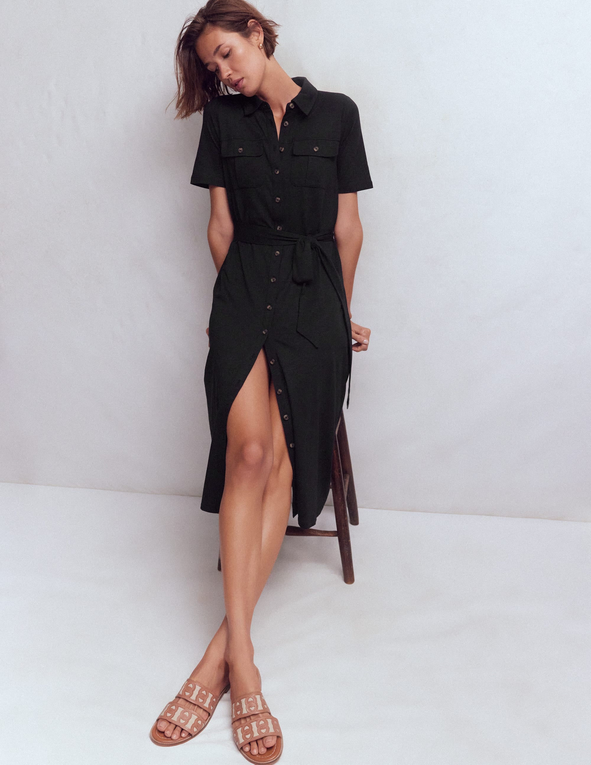 Mavis Midi Jersey Shirt Dress